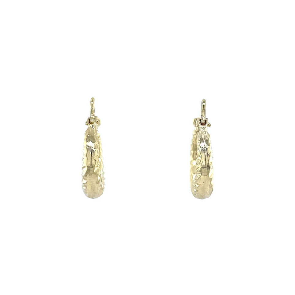 Vintage 14K Gold Fancy Hoop Earrings