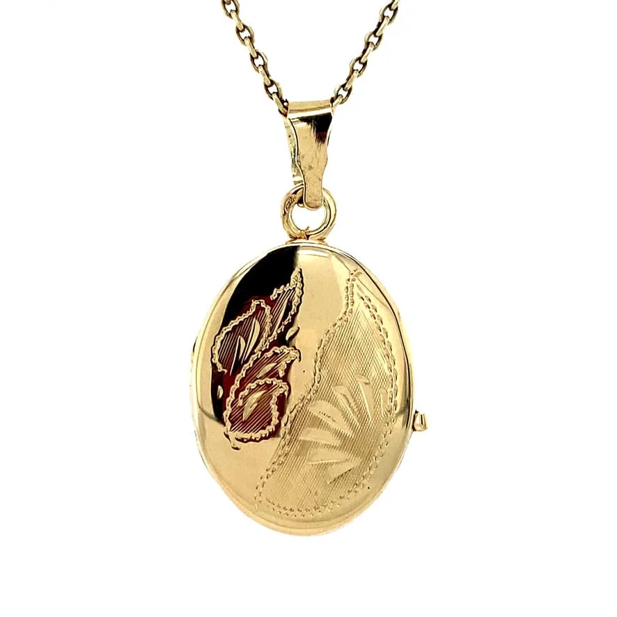 Vintage 14K Gold Locket with Engraving