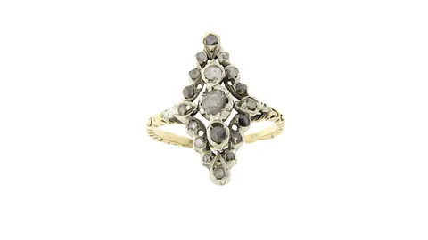 Vintage 14K Gold Ring with Rose Cut Diamond