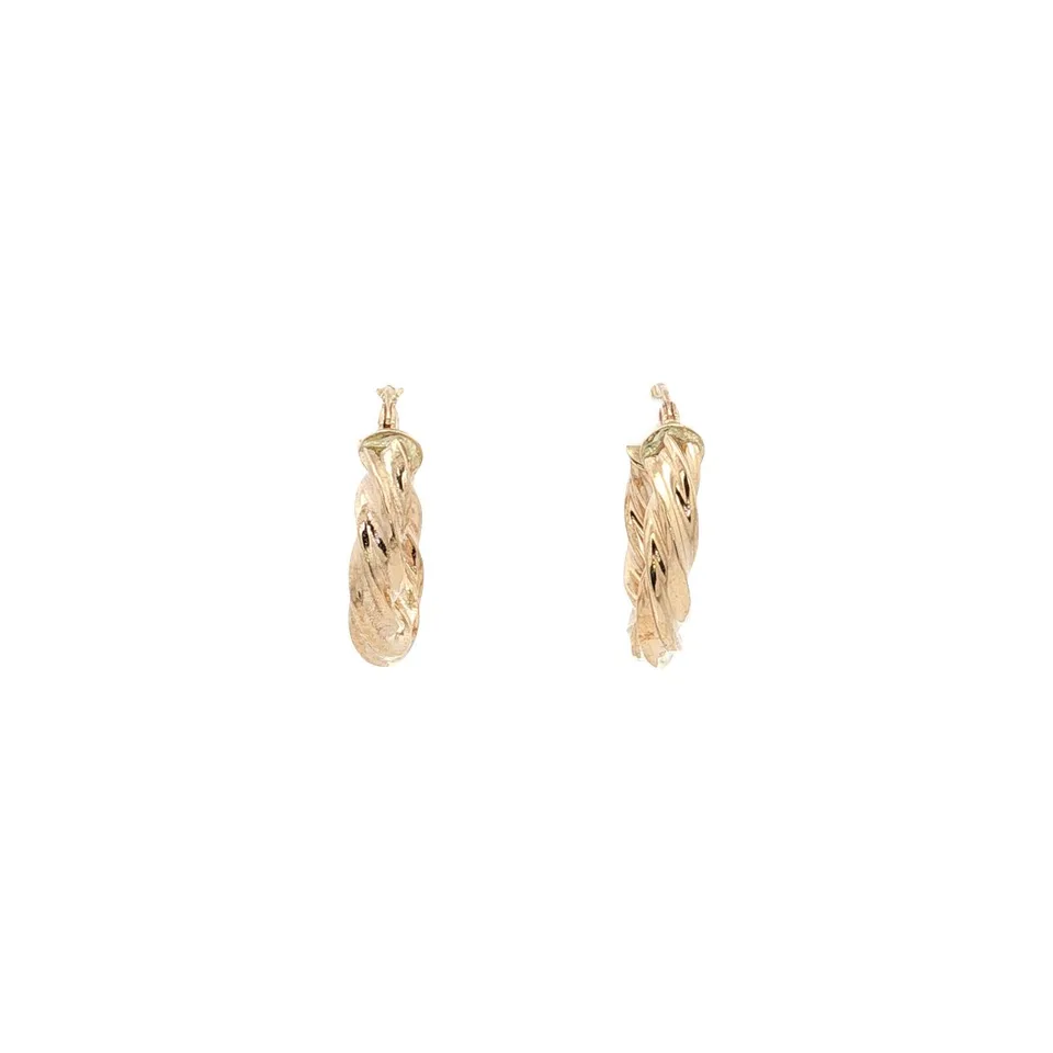 Vintage Twisted 9K Gold Hoop Earrings