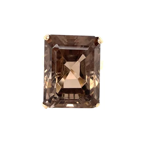 Vintage 10K Gold Ring with Smoky Quartz