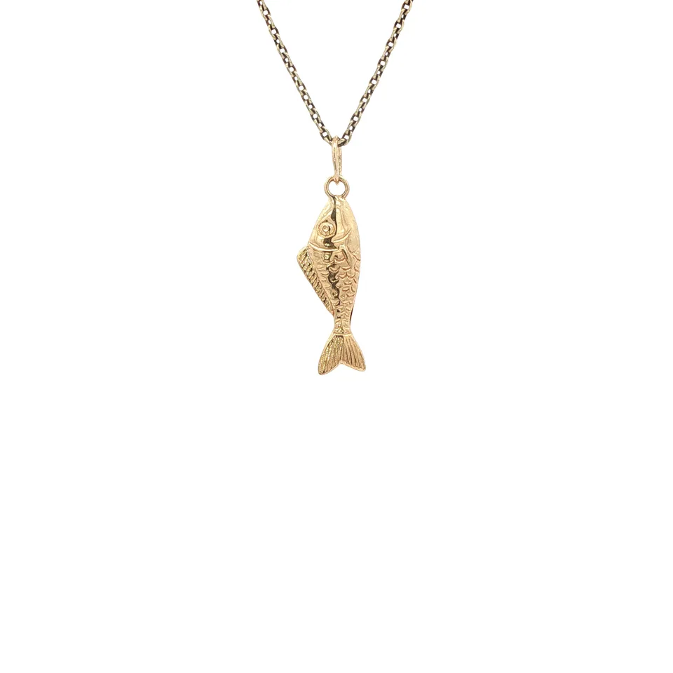 Vintage 14K Gold Fish Pendant