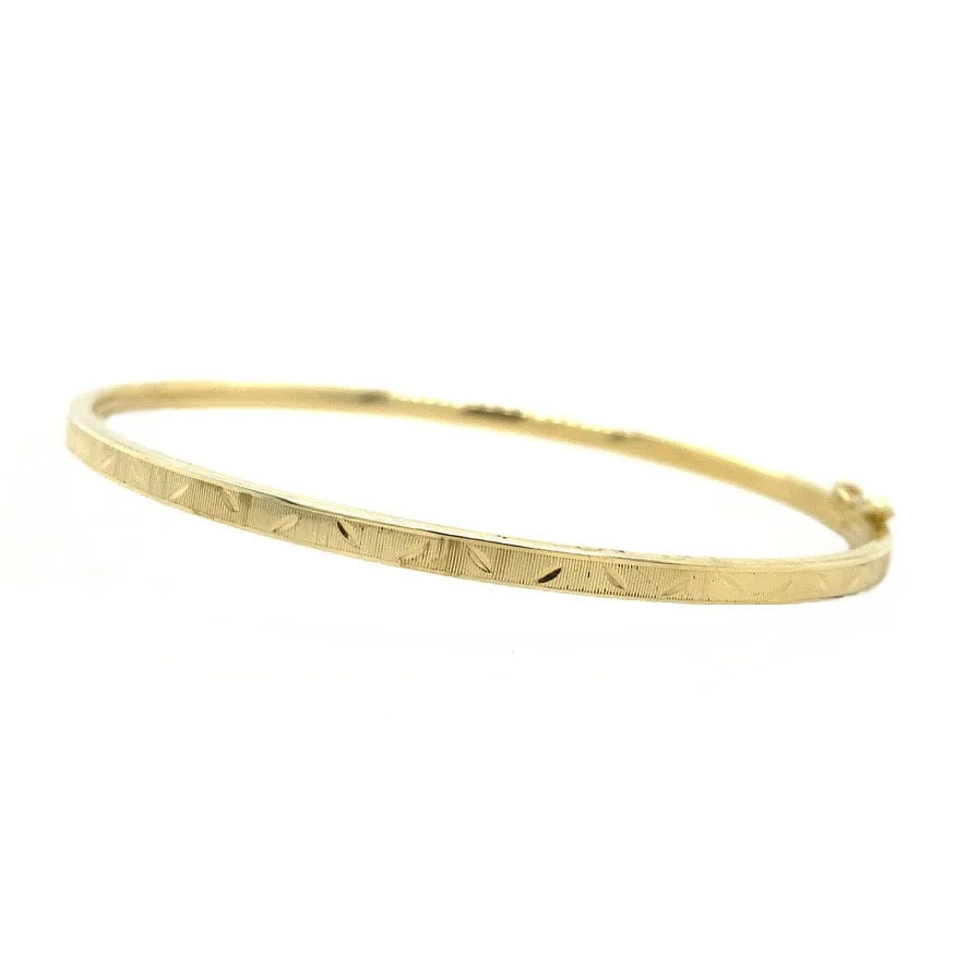Vintage 8K Gold Bangle with Engraving