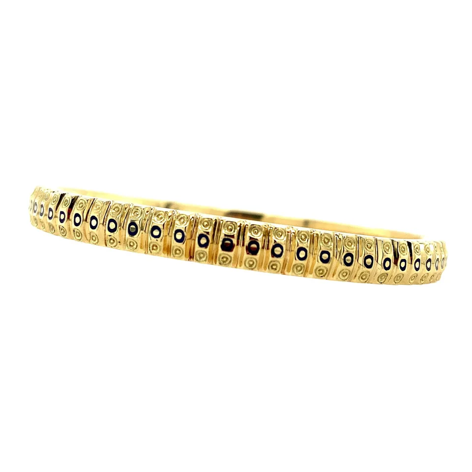 Vintage 14K Gold Bangle with Enamel