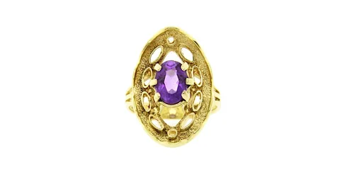 Vintage 14K Gold Ring with Amethyst