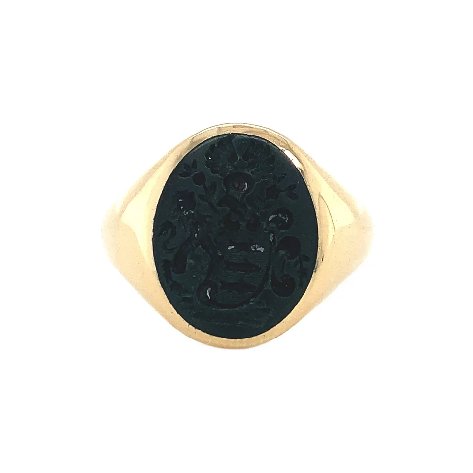 Vintage 14K Gold Signet Ring with Onyx