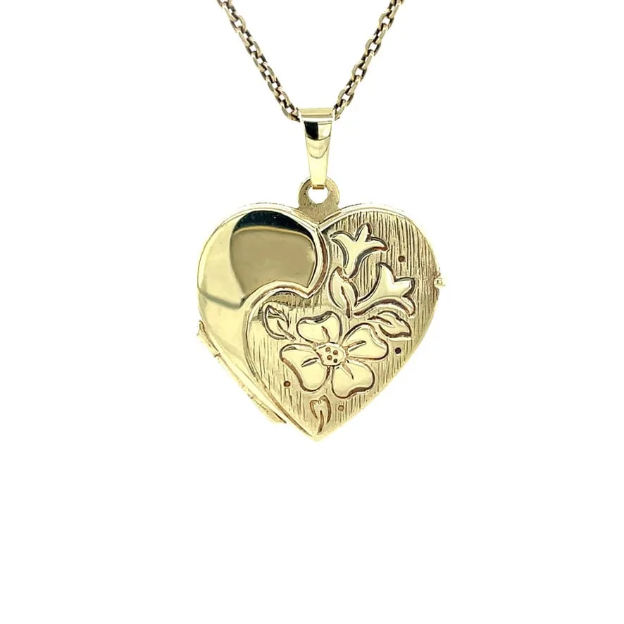 Vintage 14K Gold Heart Locket with Engraving