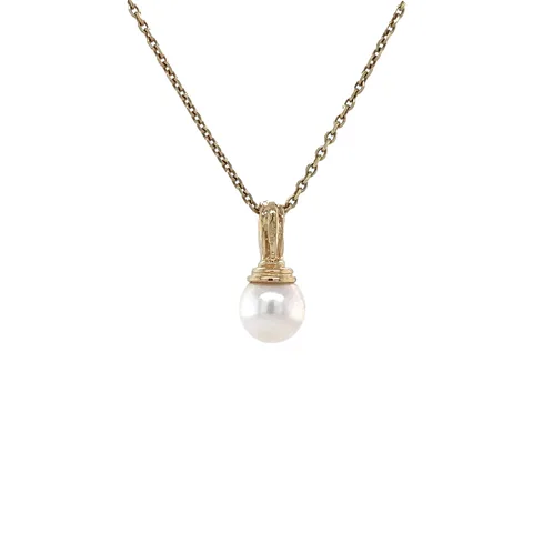 Vintage 14K Gold Pendant with Pearl
