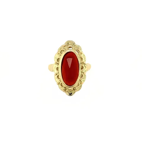 Vintage 14K Gold Ring with Carnelian