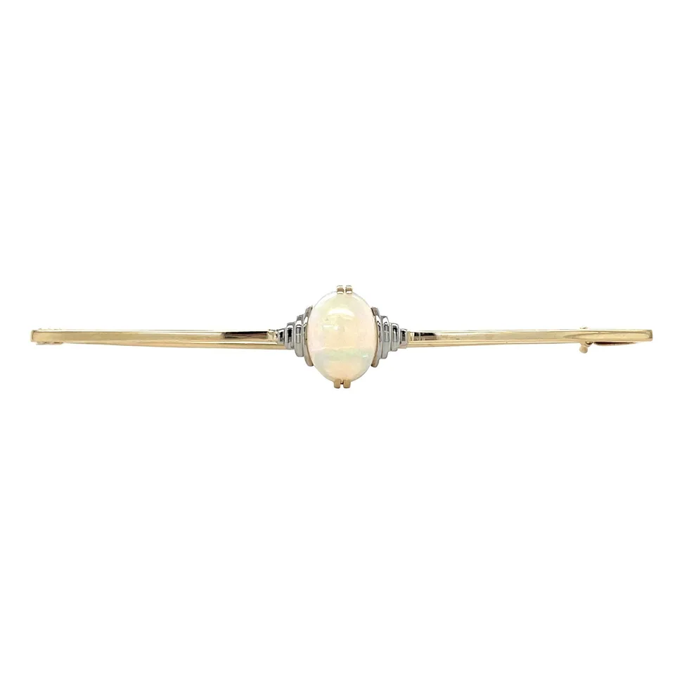 Vintage 14K Gold Brooch with Opal