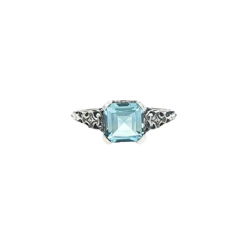 Vintage Sterling Silver Ring with Blue Topaz
