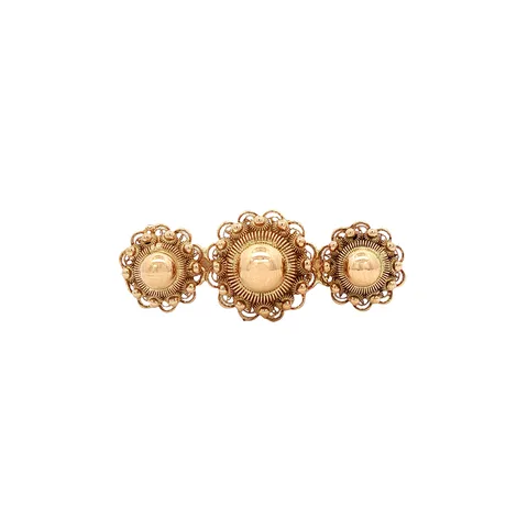 Vintage 14K Gold Zeeland Button Brooch