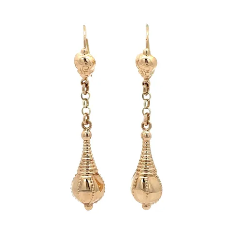 Vintage 14K Gold Fancy Drop Earrings