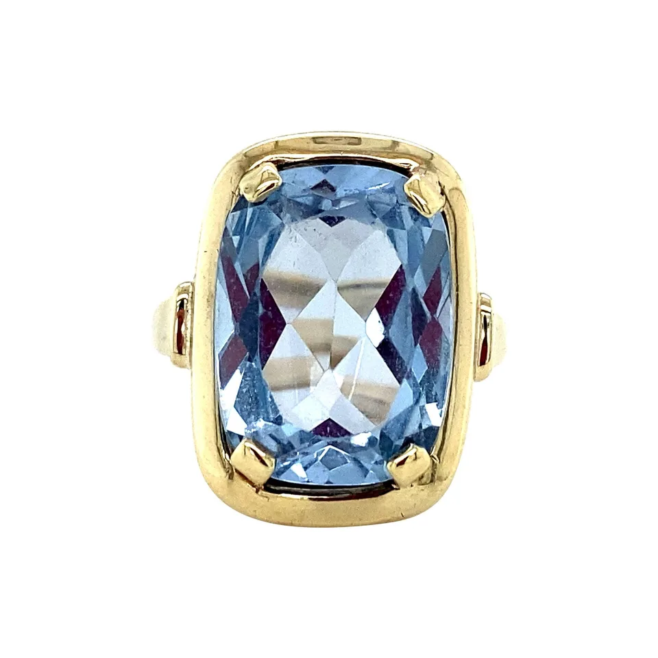 Vintage 8K Gold Ring with Blue Spinel