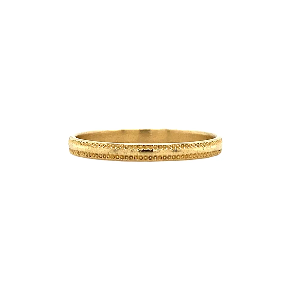 Vintage 18K Gold Ring with Bewerking