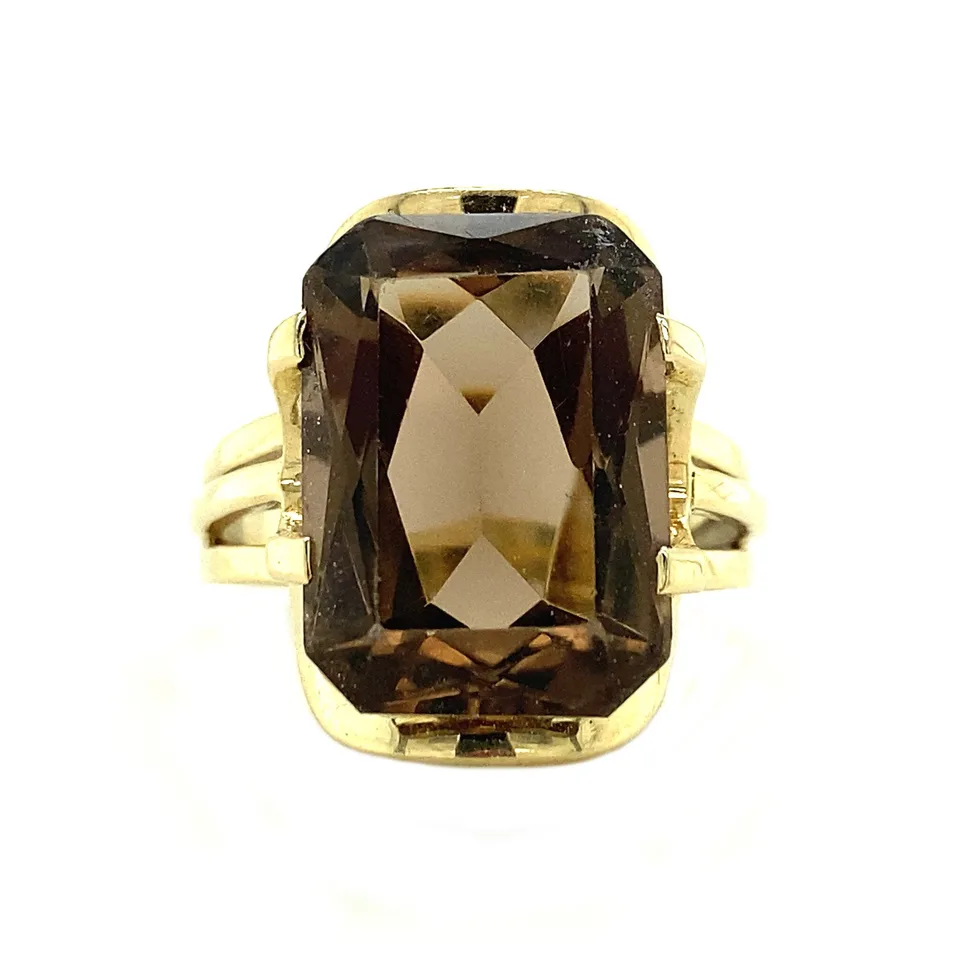 Vintage 14K Gold Ring with Smoky Topaz