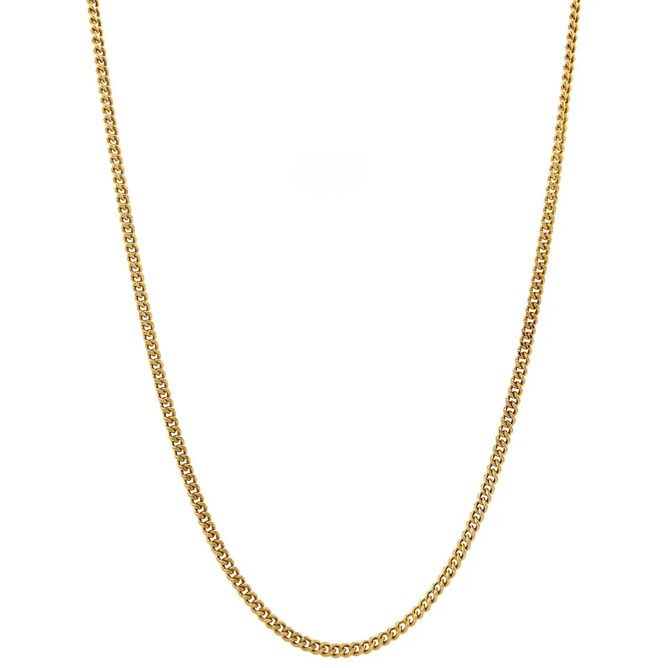 Vintage 14K Gold Curb Long Necklace