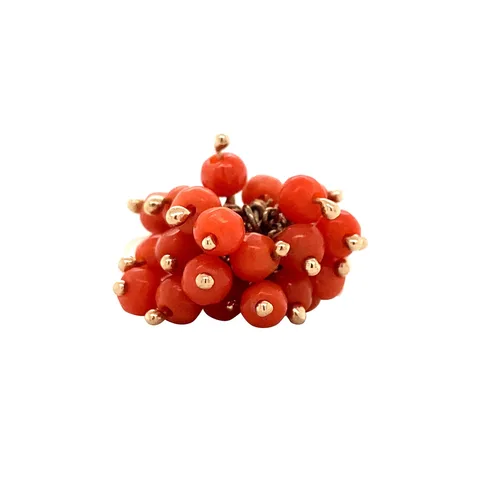Vintage 14K Gold Ring with Red Coral