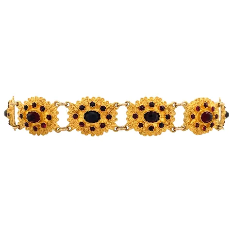 Vintage 14K Gold Bracelet with Garnet