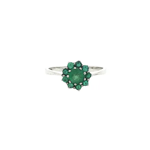 Vintage Sterling Silver Ring with Emerald