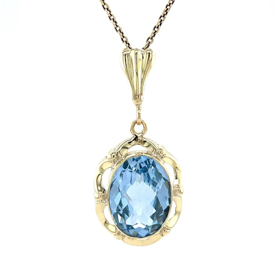 Vintage 14K Gold Pendant with Spinel