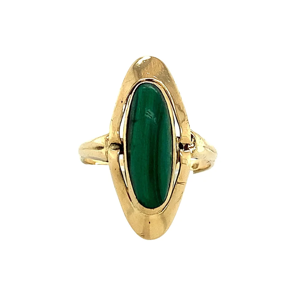Vintage 14K Gold Ring with Malachite