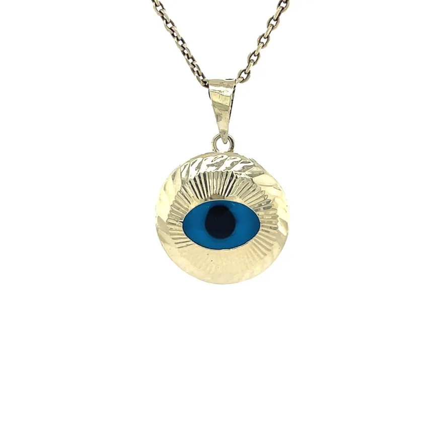 Vintage 14K Gold Evil Eye Pendant