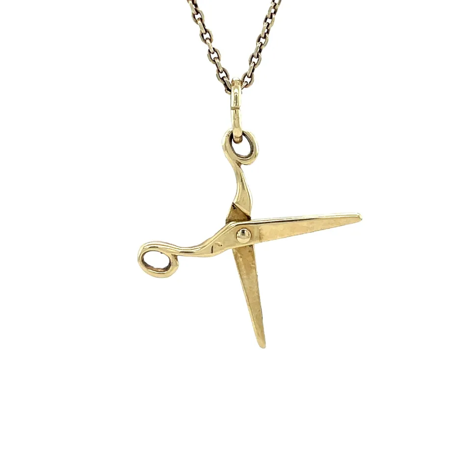 Vintage 14K Gold Scissors Pendant