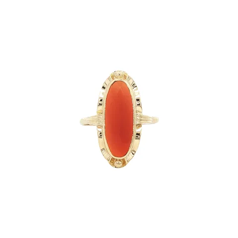 Vintage 14K Gold Ring with Carnelian