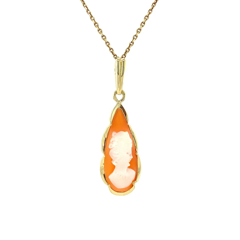 Vintage 14K Gold Pendant with Cameo