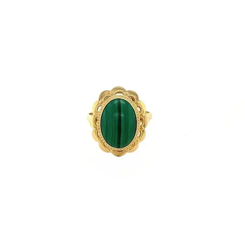 Vintage 14K Gold Ring with Malachite