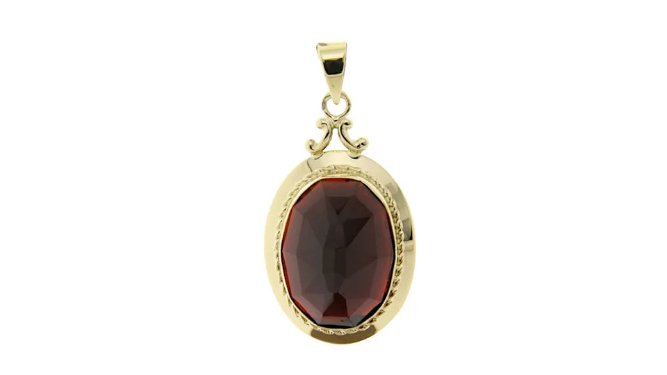 Vintage 14K Gold Pendant with Garnet
