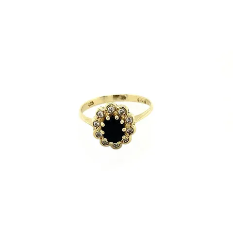 Vintage 14K Gold Cluster Ring with Cubic Zirconia