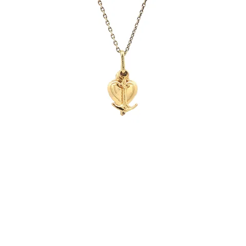 Vintage 18K Gold Faith, Hope and Love Pendant