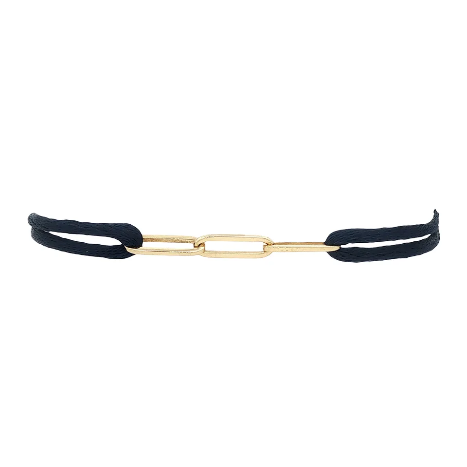 Vintage Satin 14K Gold Bracelet with Closed Forever Link