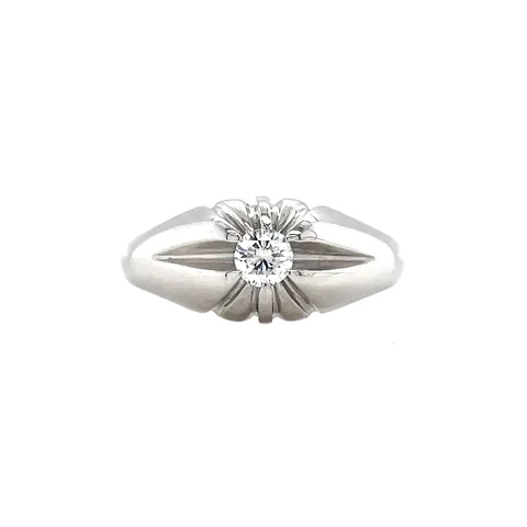 Vintage 14K White Gold Ring with Diamond