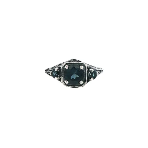 Vintage Sterling Silver Ring with Blue Topaz