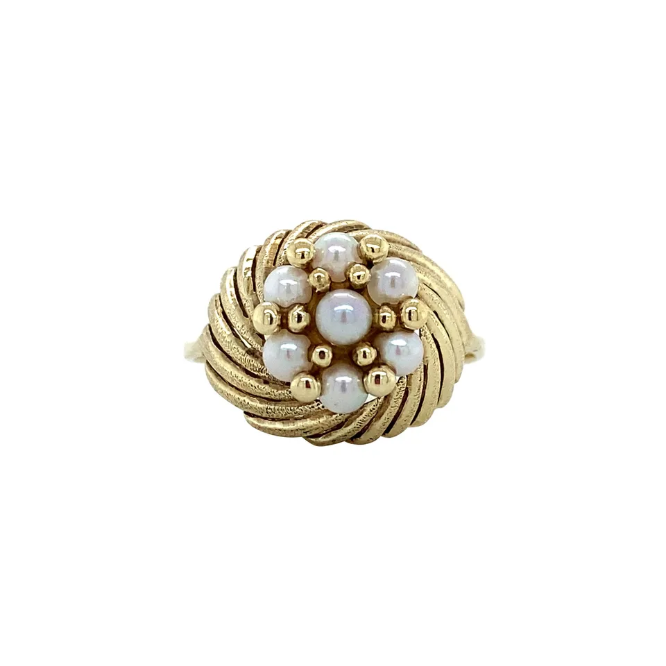 Vintage 14K Gold Ring with Pearl