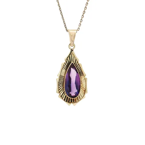 Vintage 14K Gold Pendant with Sapphire