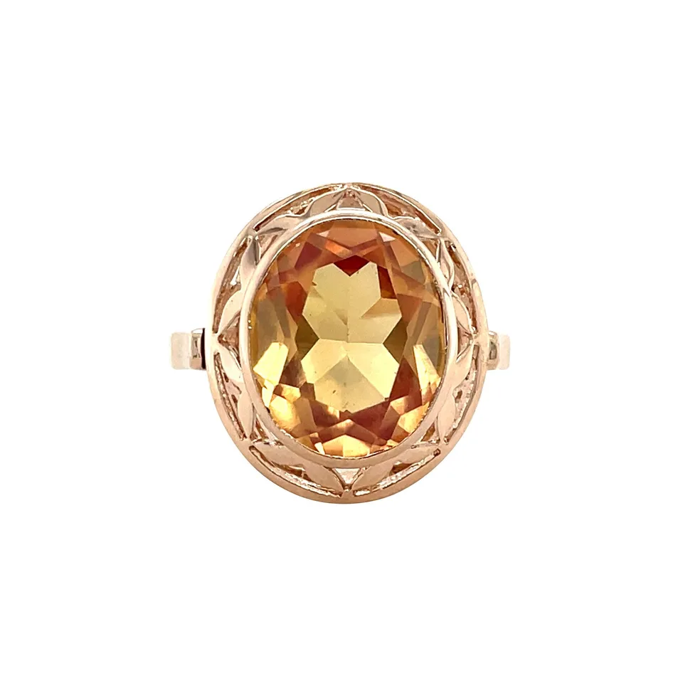 Vintage 14K Rose Gold Ring with Sapphire