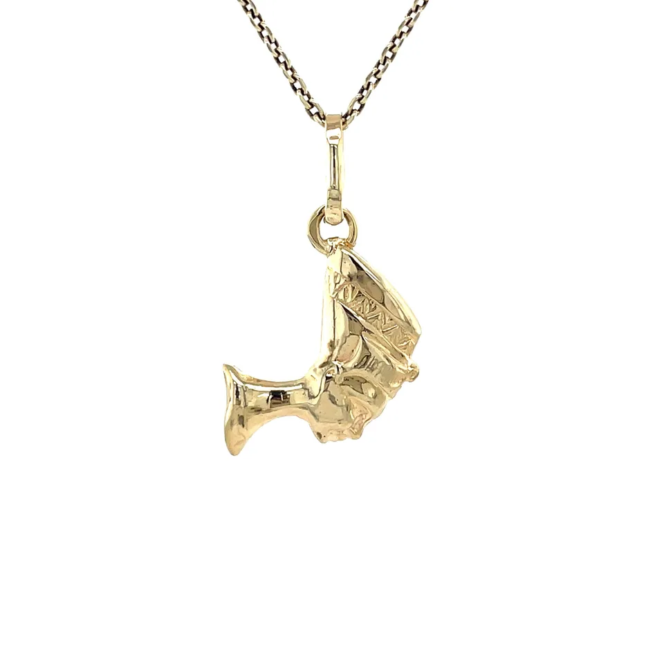 Vintage 14K Gold Nefertiti Pendant