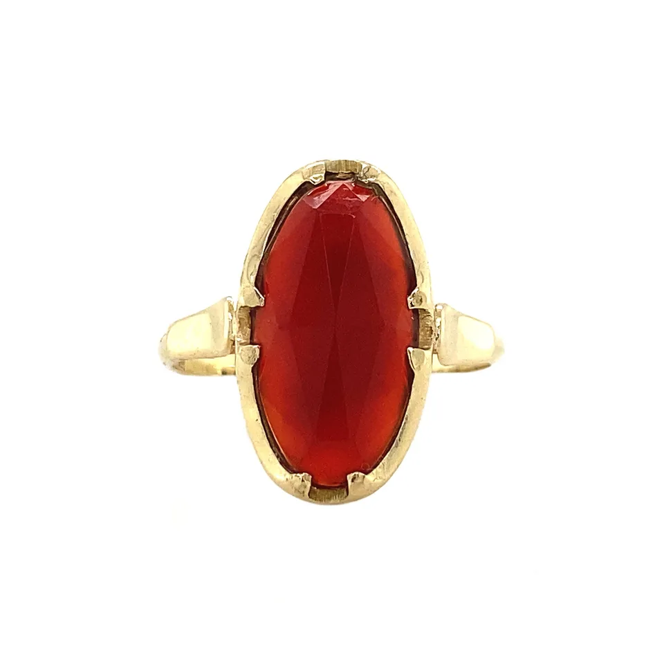 Vintage 14K Gold Ring with Carnelian