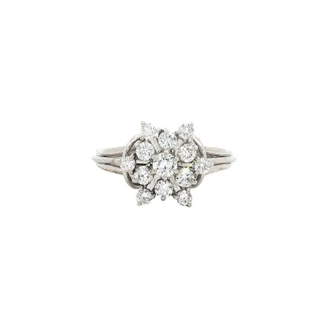 Vintage 14K White Gold Ring with Diamond