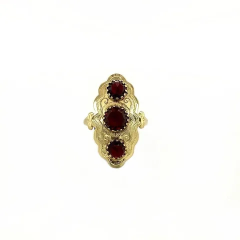 Vintage 14K Gold Princess Ring with Garnet