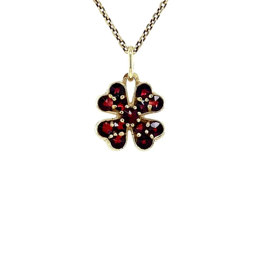 Vintage 14K Gold Pendant with Garnet