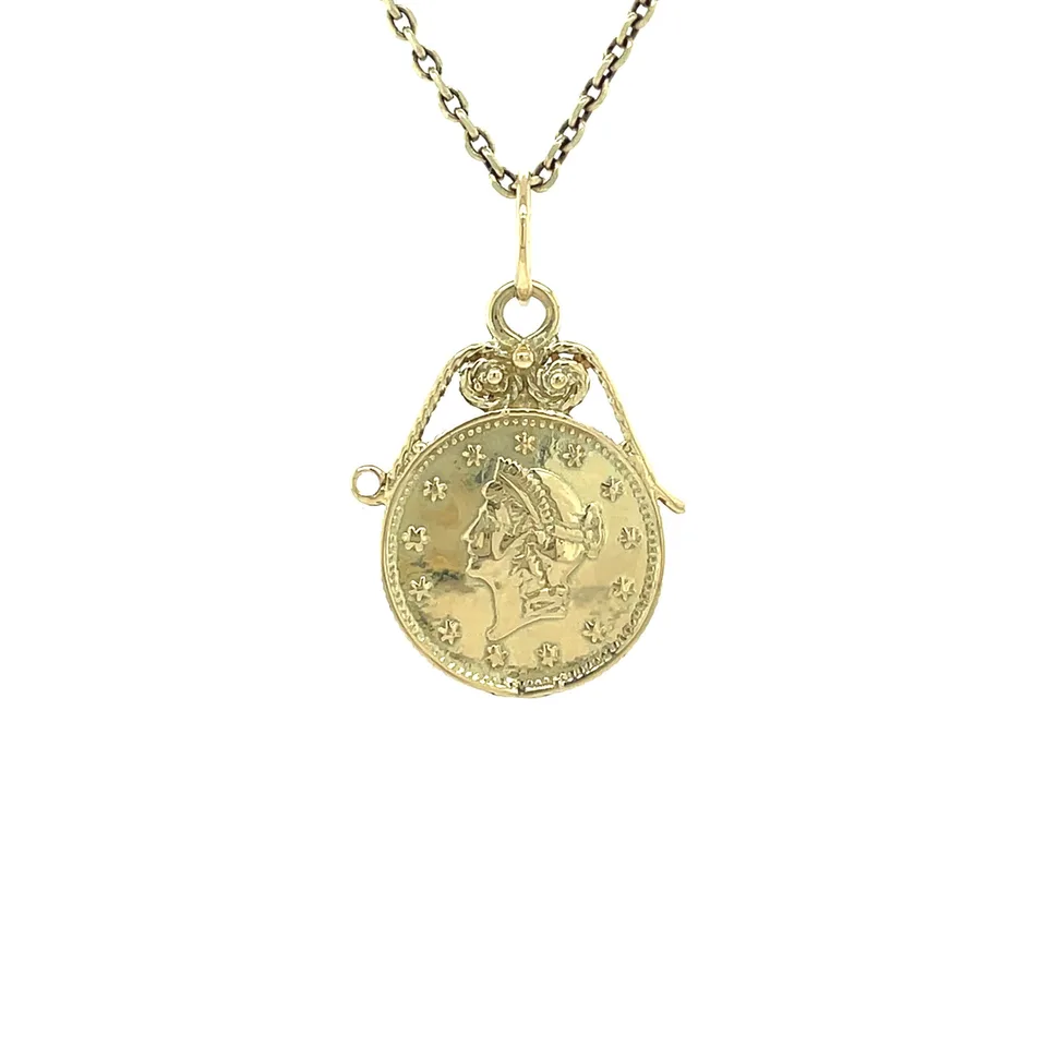 Vintage 14K Gold Coin Pendant