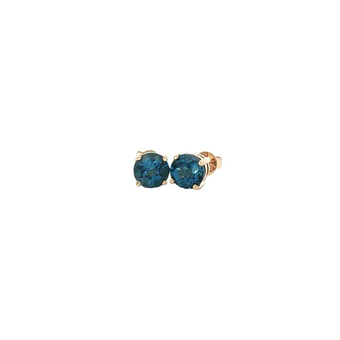 Vintage 14K Gold Stud Earrings with Topaz