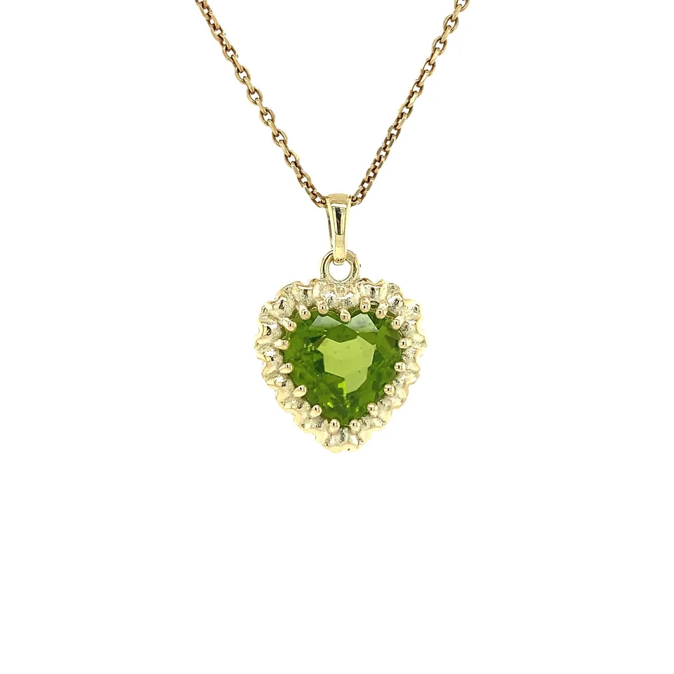 Vintage Sophia 14K Gold Pendant, Lime