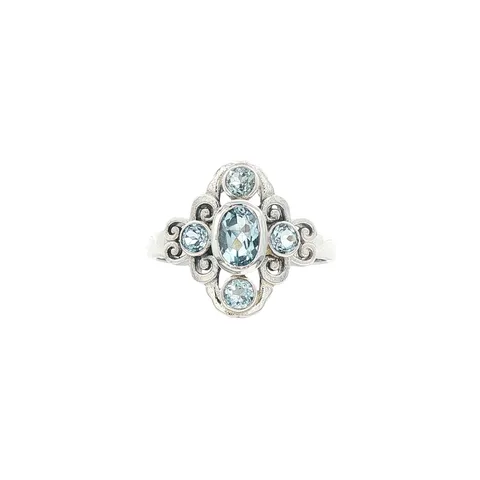 Vintage Sterling Silver Ring with Blue Topaz