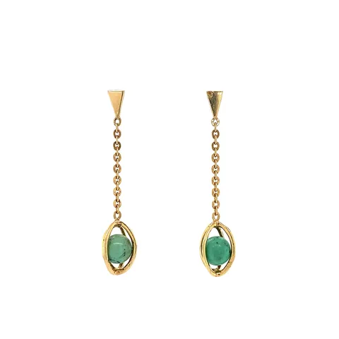 Vintage 18K Gold Stud Earrings with Turquoise